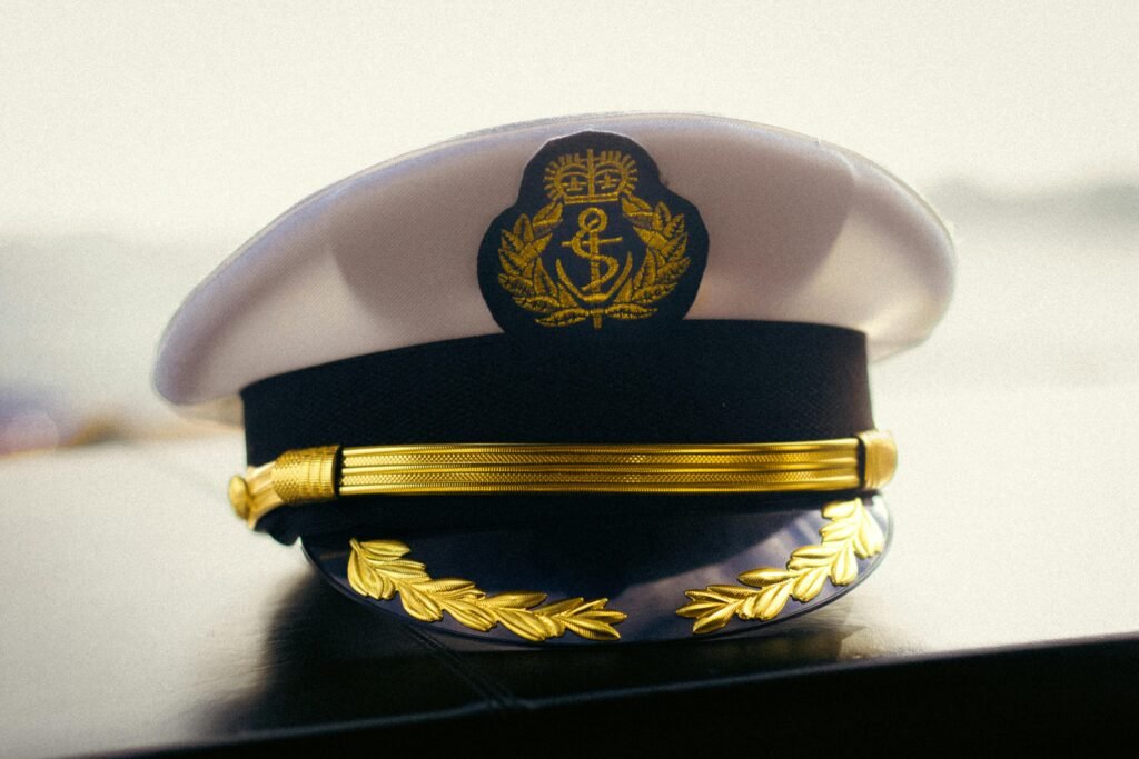 Close-up of a captain